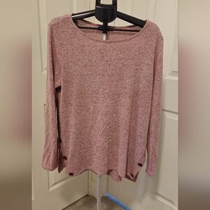 Pink Button-Detail Sweater